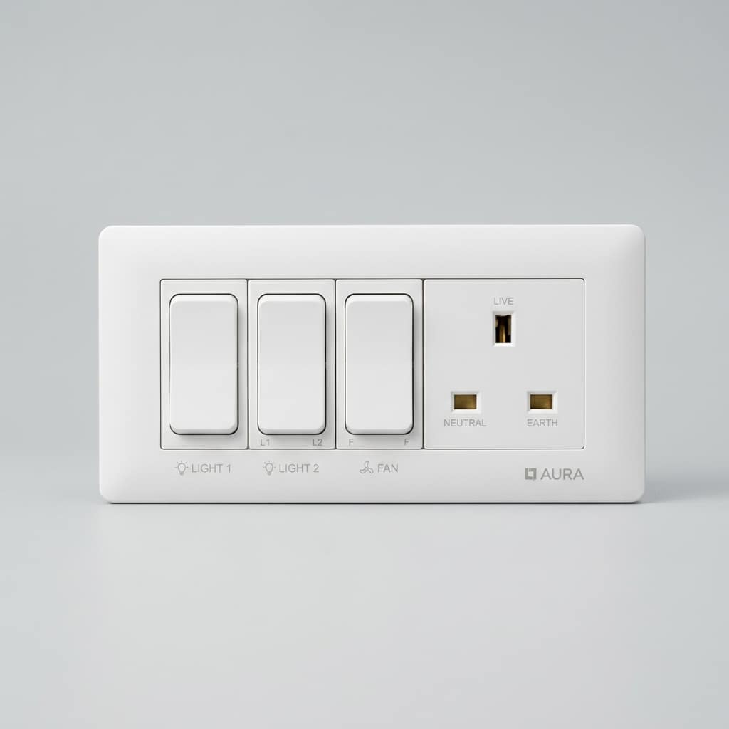 Crabtree Athena 6-Module Plate — Grey